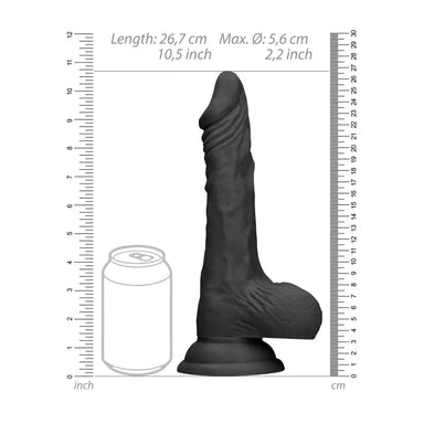 10-inch Shots Toys Large Black Realistic Dildo With Suction Cup - Peaches and Screams