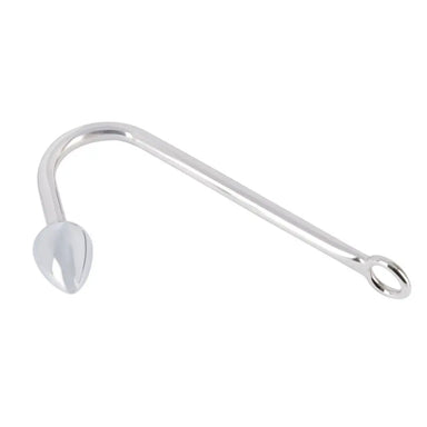 10-inch You2toys Aluminum Silver Butt Plug with Hook for Rope - Peaches and Screams