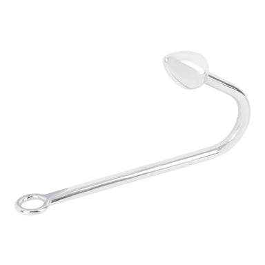 10-inch You2toys Aluminum Silver Butt Plug with Hook for Rope - Peaches and Screams