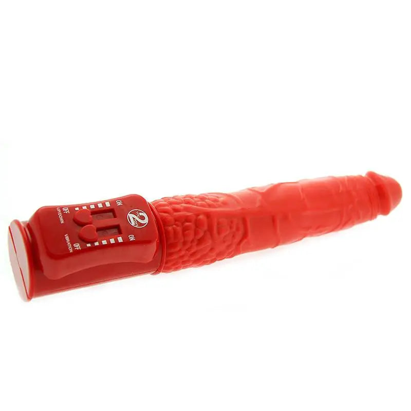 11-inch Red Push Realistic Large Penis Dildo Thrusting Vibrator - Peaches and Screams