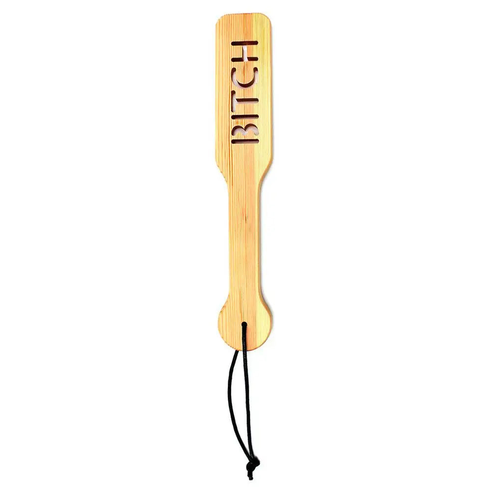 12.5 inch rimba flesh brown wooden bitch bondage paddle - peaches and screams