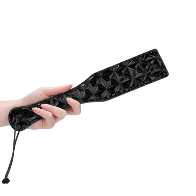 12 Inch Shots Black Leather Thick Luxury Bdsm Bondage Paddle - Peaches and Screams