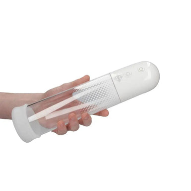 12-inch Shots Silicone Clear Automatic Vibrating Penis Pump - Peaches and Screams