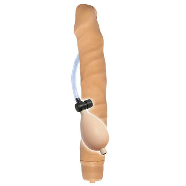 12-inch Stretchy Nude Realistic Inflatable Penis Dildo - Peaches and Screams
