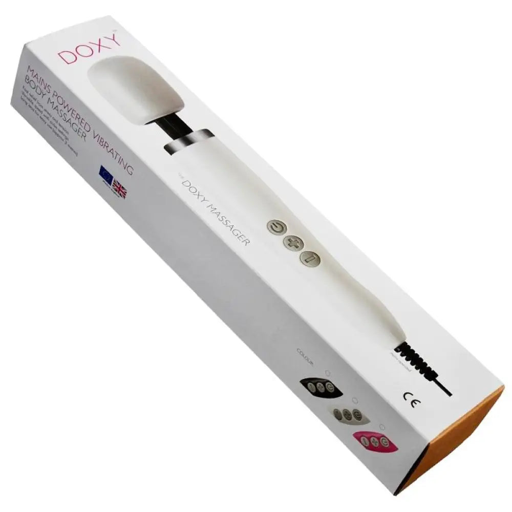 13.5-inch Powerful White Multi-speed Magic Wand Vibrator Uk Plug - Peaches and Screams