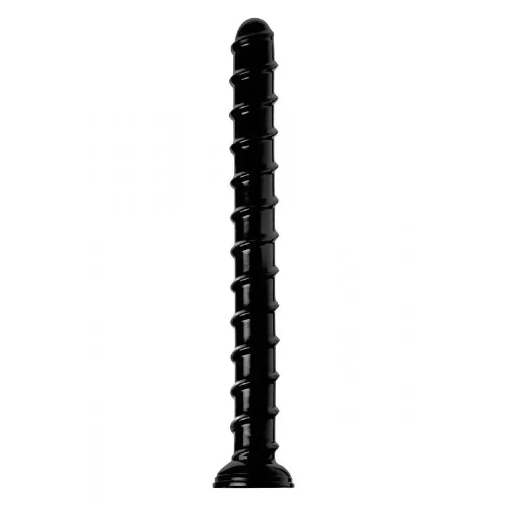 Shop 19-inch Black Anal Dildo with Swirled Texture Shaft and Suction Base - Save 20% — Peaches