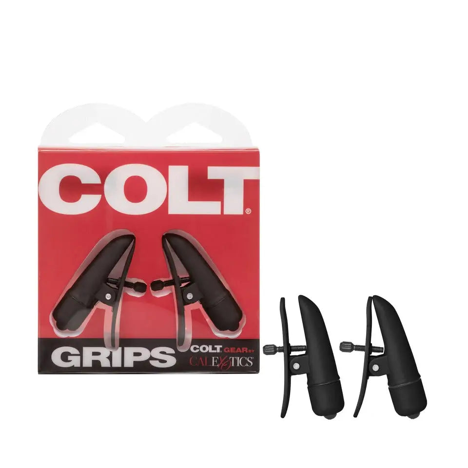 2.5-inch Colt Black Nipple Grip Vibrators With Push Button - Peaches and Screams