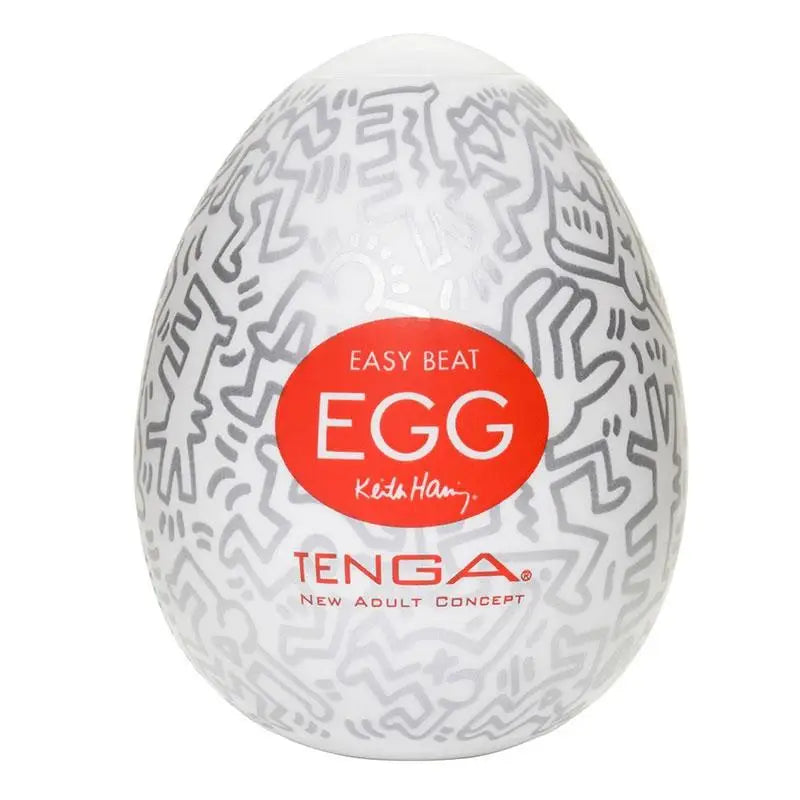 2.5-inch Stretchy White Tenga Keith Egg Masturbator for Men - Peaches and Screams