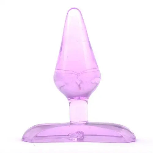 2.75-inch Jelly Purple Medium Anal Plug with Flared Base - Peaches and Screams