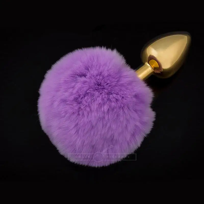 2.76-inch Jewellery Beginners Butt Plug With Purple Tail - Peaches and Screams