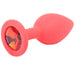 2.8-inch Silicone Red Small Jewelled Butt Plug With Diamond Base - Peaches and Screams