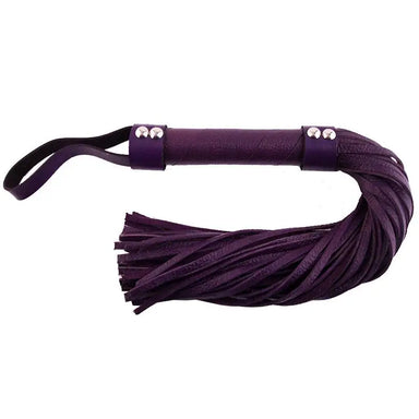 21 Inch Rouge Garments Purple Leather Flogger With Handle Loop - Peaches and Screams