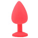 3.5-inch Silicone Red Large Jewelled Butt Plug With Diamond Base - Peaches and Screams
