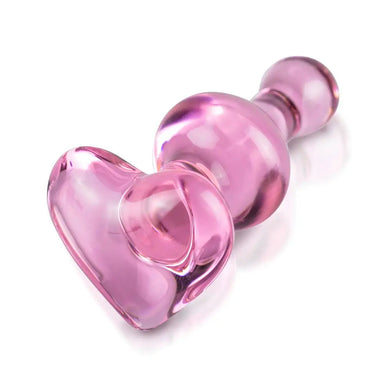 3.8 - inch Pipedream Pink Glass Butt Plug For Temperature Play - Peaches and Screams