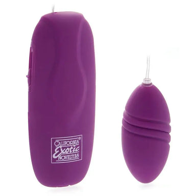 3-inch California Exotic Purple Multi-speed Vibrating Egg With Remote - Peaches and Screams