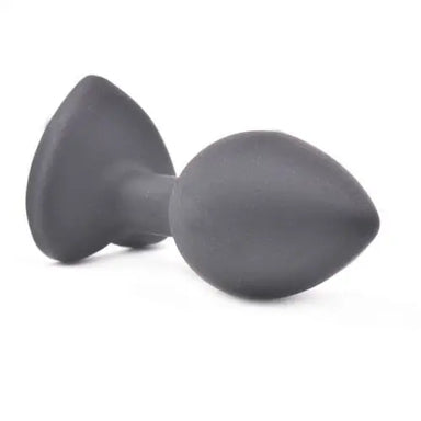3-inch Silicone Black Small Heart Shaped Diamond Base Butt Plug - Peaches and Screams