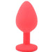 3-inch Silicone Red Medium Jewelled Butt Plug with Diamond Base - Peaches and Screams