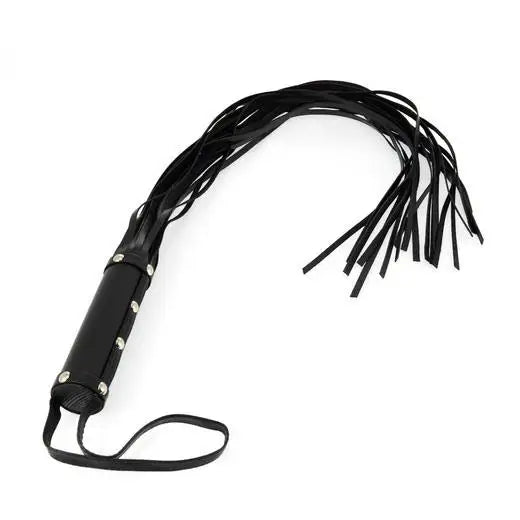 30 Inch Rimba Black Leather Whip With 19 Strings - Peaches and Screams