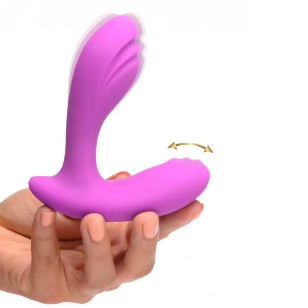 4.25-inch Silicone Purple Rechargeable G-spot Stimulator with Moving Beads - Peaches and Screams