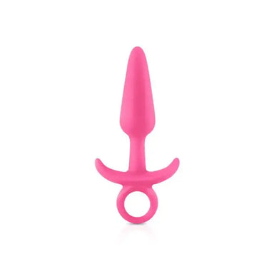4.3-inch Ns Novelties Silicone Pink Small Butt Plug With Finger Loop - Peaches and Screams