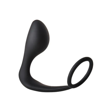 4.5-inch Dream Toys Silicone Black Butt Plug With Cockring - Peaches and Screams