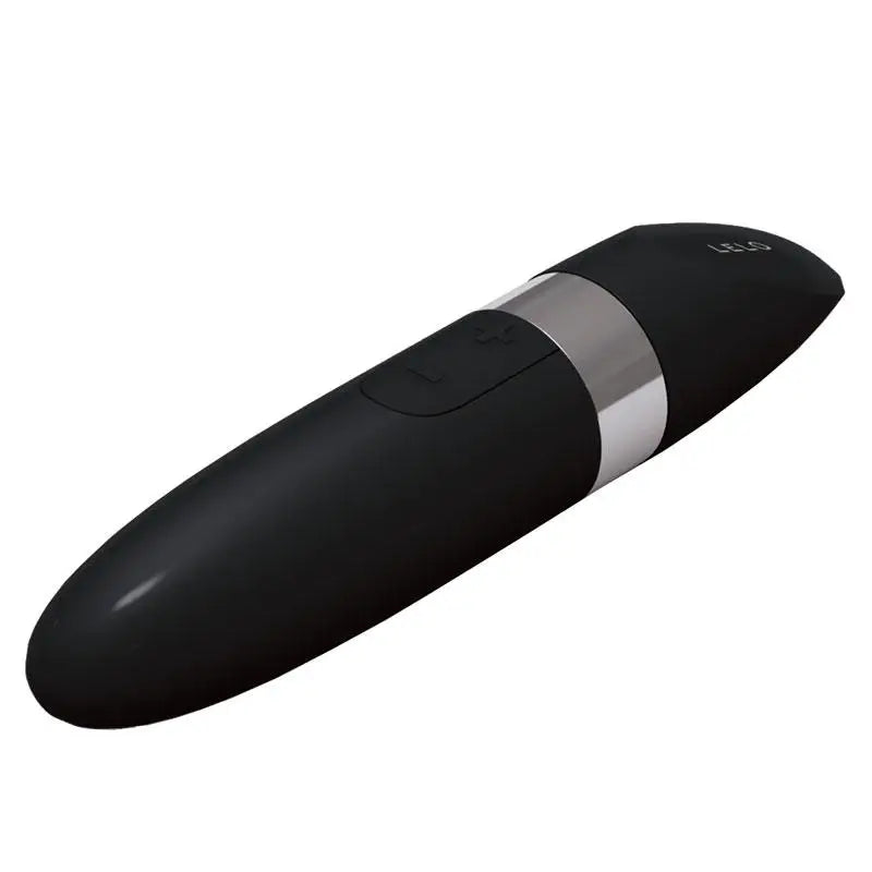 4.5-inch Lelo Black Rechargeable Discreet Waterproof Lipstick Vibrator - Peaches and Screams