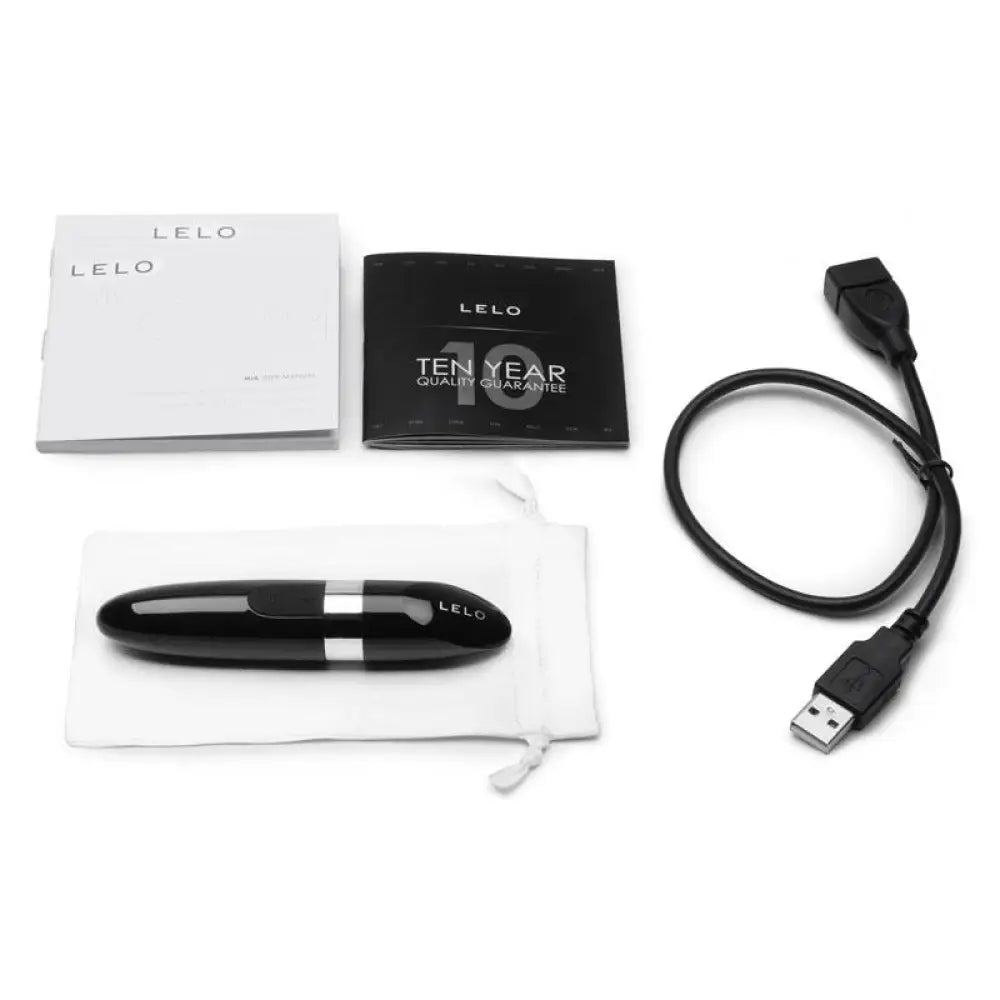 4.5-inch Lelo Black Rechargeable Discreet Waterproof Lipstick Vibrator - Peaches and Screams
