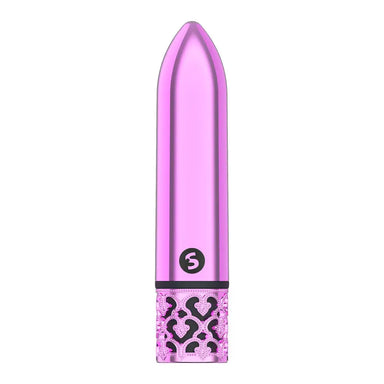 4.5-inch Shots Pink Rechargeable Bullet Vibrator With Royal Gems - Peaches and Screams