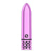 4.5 - inch Shots Pink Rechargeable Bullet Vibrator With Royal Gems - Peaches and Screams