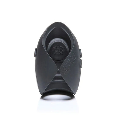 4.5 - inch Silicone Black Rechargeable Vibrating Masturbator With Pulse Plate Tech - Peaches and Screams