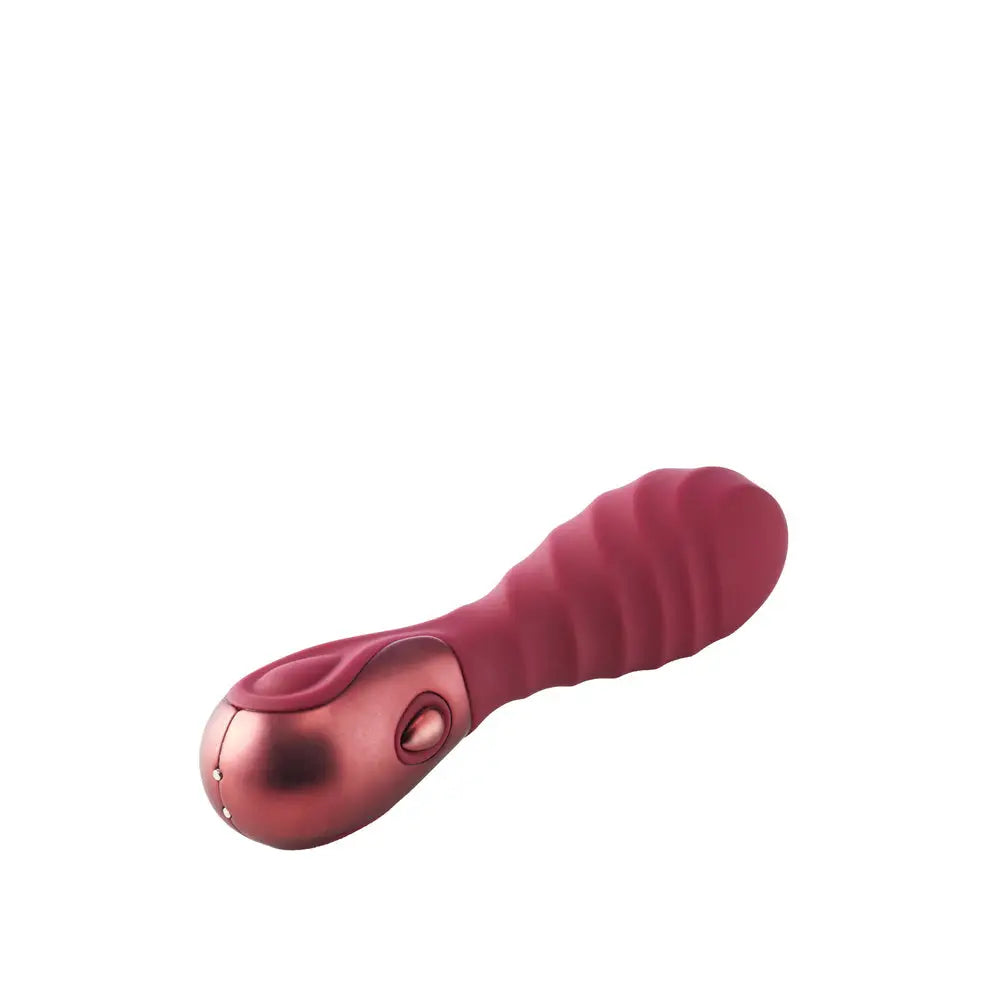 4.6-inch Dream Toys Silicone Red Rechargeable Mini Wand Vibrator - Peaches and Screams