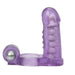 4-inch California Exotic Rubber Purple Vibrating Duo Penetrator - Peaches and Screams