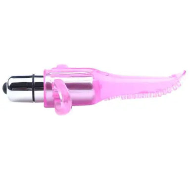 4-inch Diamond Jelly Clear Pink Mini Tongue Finger Vibrator - Peaches and Screams