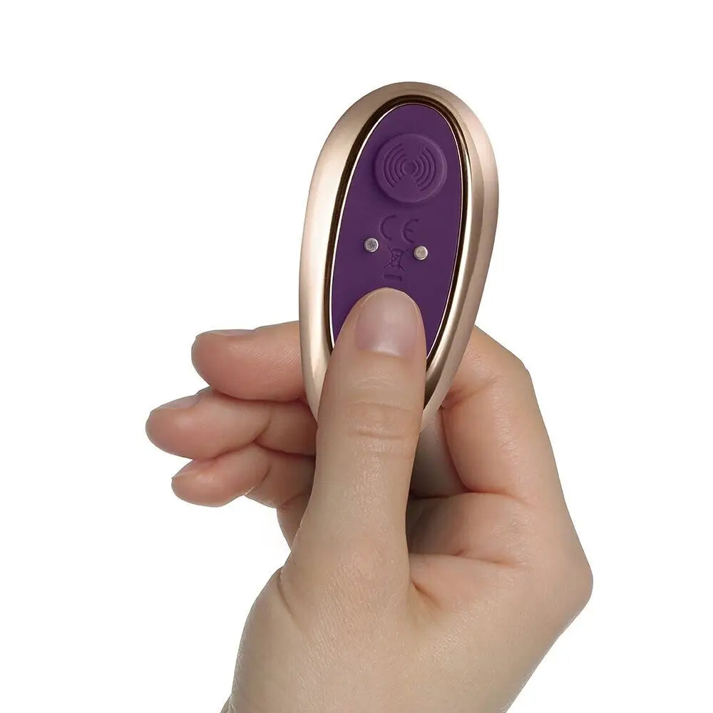 4-inch Rocks Off Silicone Purple Rechargeable Butt Plug With Remote - Peaches and Screams