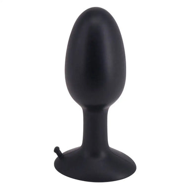 4-inch Seven Creations Silicone Black Medium Butt Plug - Peaches and Screams