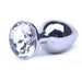 4-inch Stainless Steel Silver Medium Butt Plug With Crystal Base - Peaches and Screams