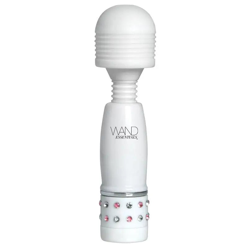 4 - inch White Powerful Multi - speed Mini Wand Massager - Peaches and Screams