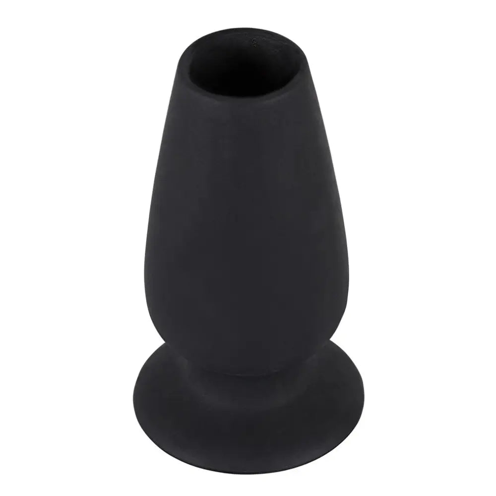 4 - inch You2toys Silicone Black Medium Hollow Butt Plug - Peaches and Screams