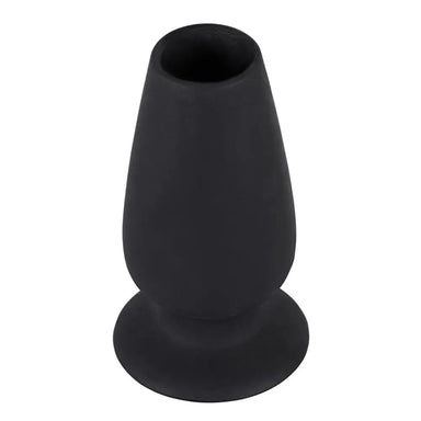 4-inch You2toys Silicone Black Medium Hollow Butt Plug - Peaches and Screams