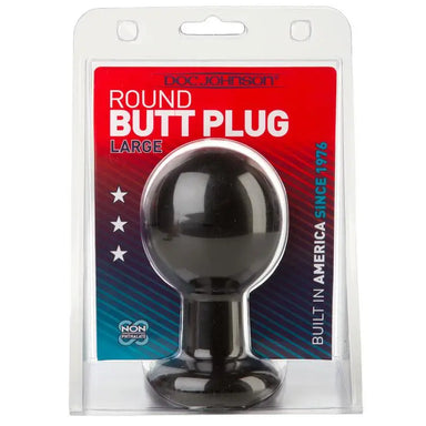 5.25 - inch Doc Johnson Black Large Round Pvc Butt Plug - Peaches and Screams