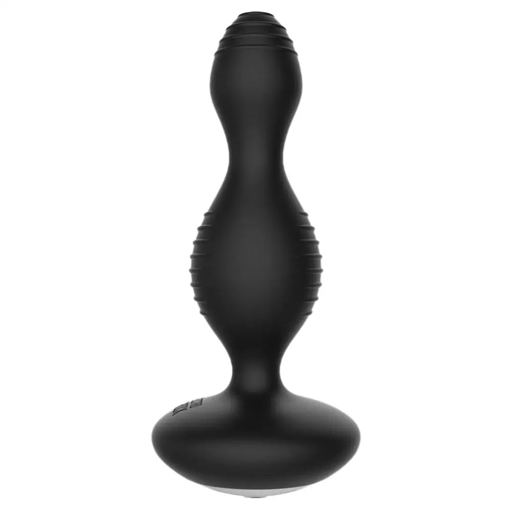 5.5-inch Black Silicone Waterproof E-stim Vibrating Anal Buttplug - Peaches and Screams