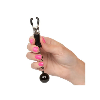 5-inch Colt Metal Black Weighted Twist Nipple Clamps - Peaches and Screams