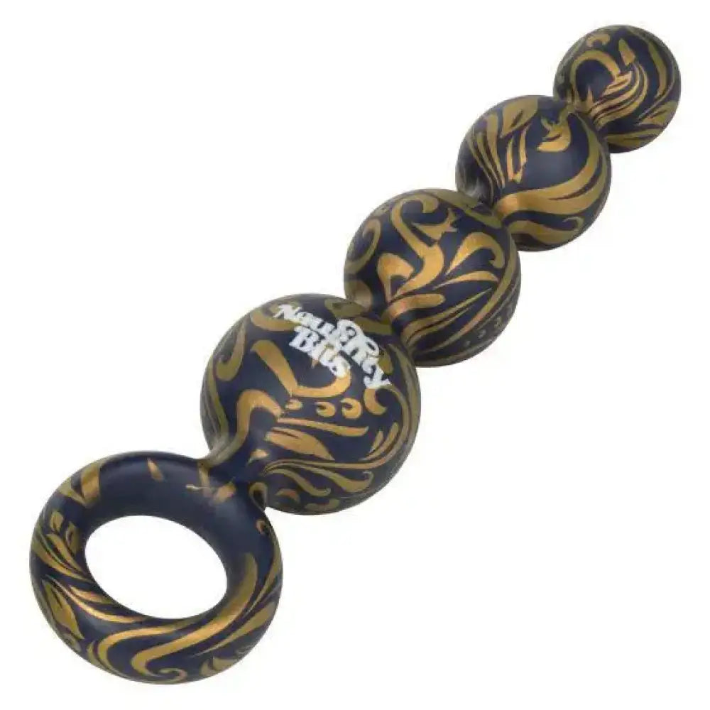5-inch Colt Silicone Black Anal Beads with Finger Loop - Peaches and Screams