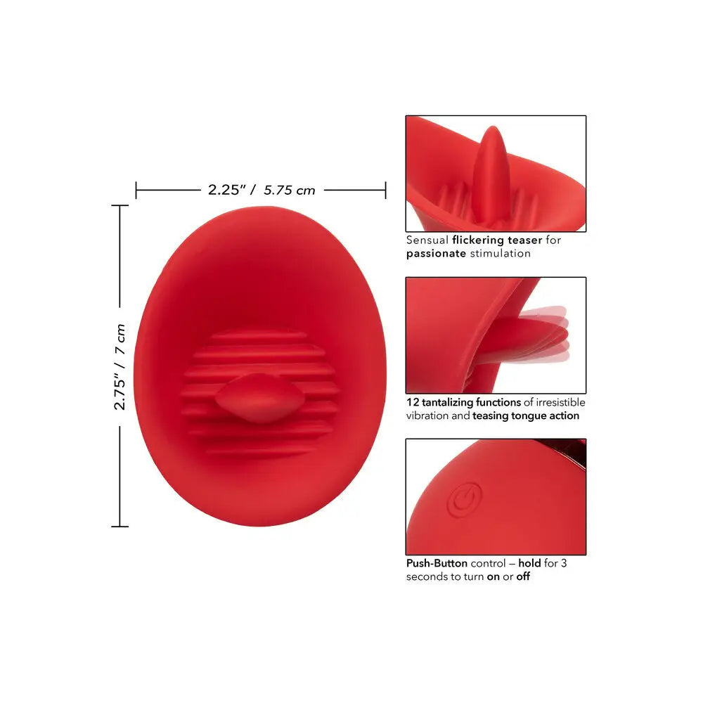 5 - inch Colt Silicone Red Rechargeable Mini Tongue Vibrator - Peaches and Screams