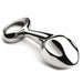 5.5 - inch Njoy Stainless Steel Silver Butt Plug With a Loop - Peaches and Screams