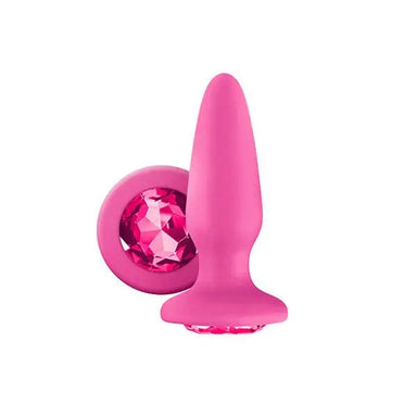 5-inch Ns Novelties Pink Silicone Medium Butt Plug With Gem - Peaches and Screams