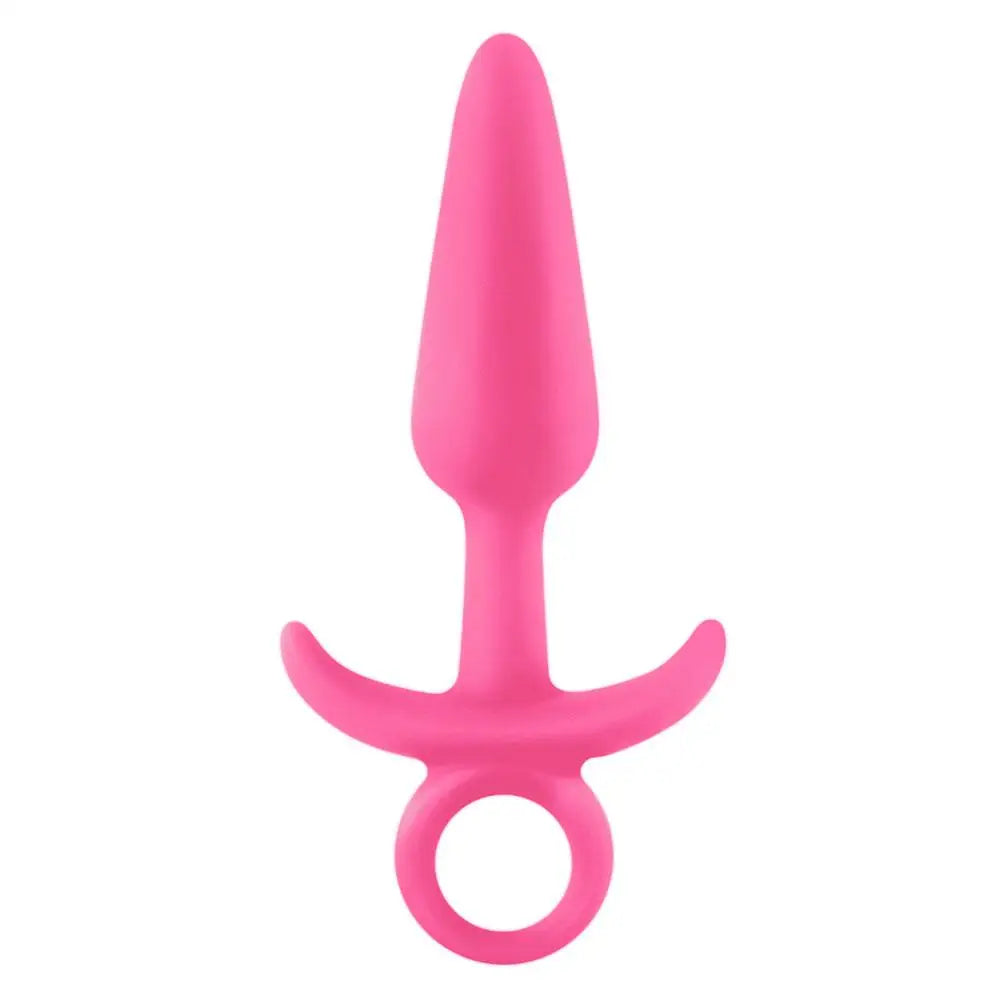 5 - inch Ns Novelties Silicone Pink Medium Butt Plug With Finger Loop - Peaches and Screams