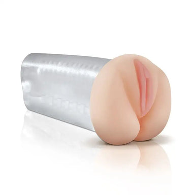 5.5-inch Pipedream Clear Vagina and Ass Stroker with Pleasure Beads - Peaches and Screams