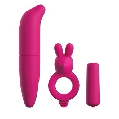 5.5-inch Pipedream Silicone Pink Vibrating Starter Kit For Couples - Peaches and Screams