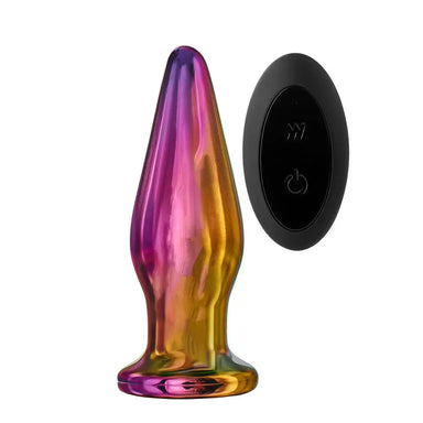 5-inch Rechargeable Tapered Glass Butt Plug With Remote Control - Peaches and Screams